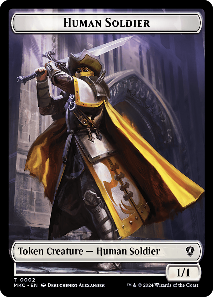 City's Blessing // Human Soldier Double-Sided Token [Murders at Karlov Manor Commander Tokens] | Mindsight Gaming