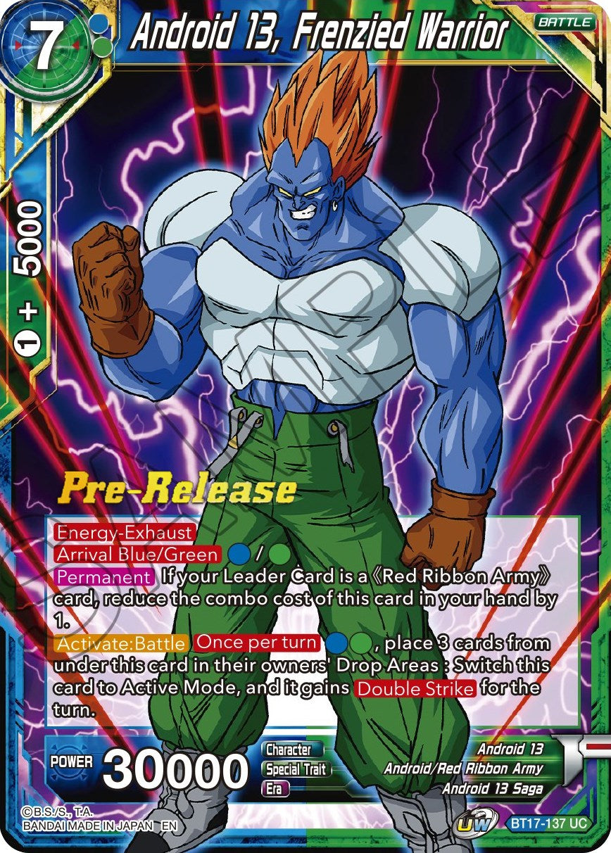 Android 13, Frenzied Warrior (BT17-137) [Ultimate Squad Prerelease Promos] | Mindsight Gaming