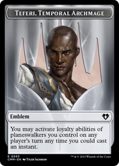 Clue // Emblem - Teferi, Temporal Archmage Double-Sided Token [Commander Masters Tokens] | Mindsight Gaming