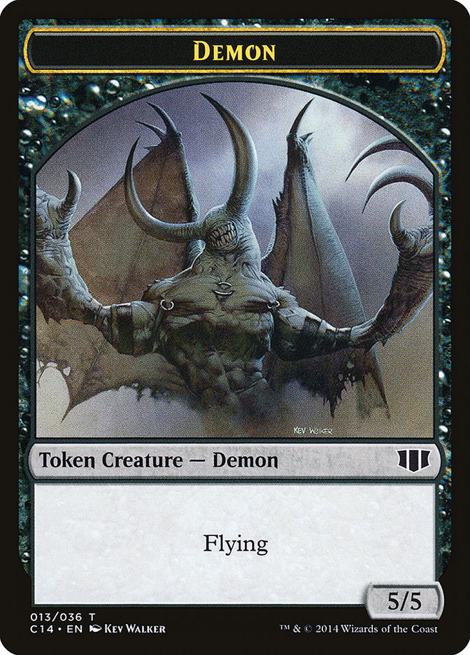Demon (013/036) // Zombie (016/036) Double-sided Token [Commander 2014 Tokens] | Mindsight Gaming