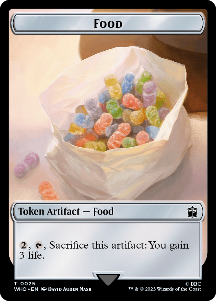 Warrior // Food (0025) Double-Sided Token [Doctor Who Tokens] | Mindsight Gaming