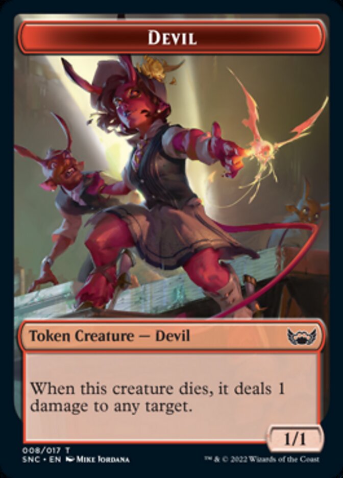 Devil // Spirit Double-sided Token [Streets of New Capenna Tokens] | Mindsight Gaming