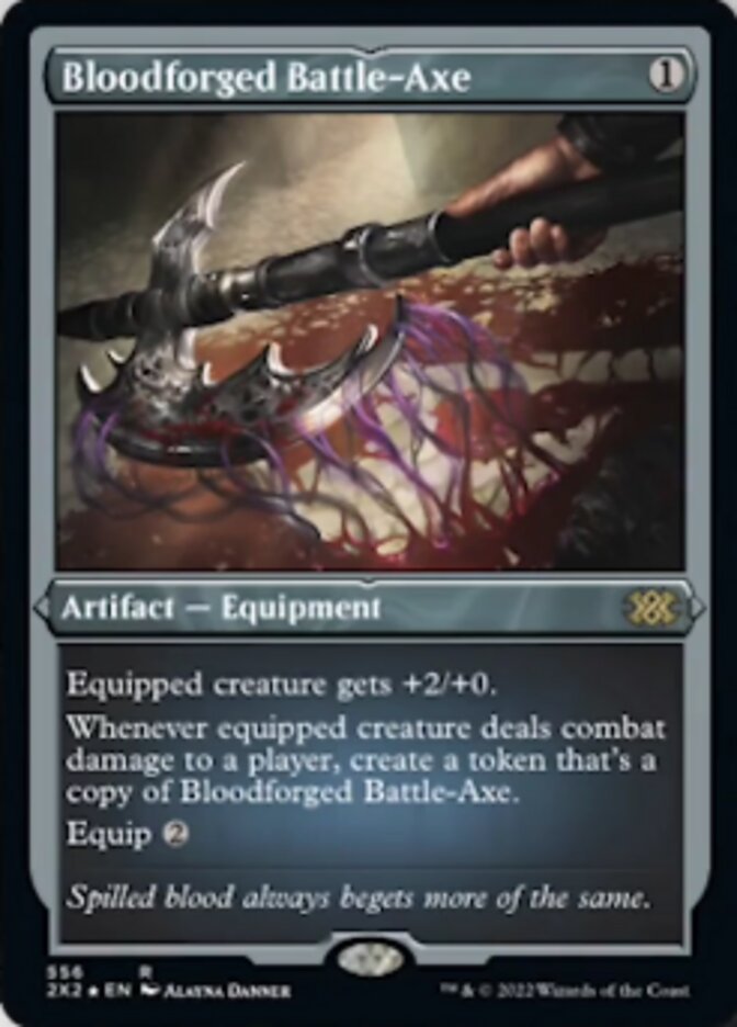 Bloodforged Battle-Axe (Foil Etched) [Double Masters 2022] | Mindsight Gaming