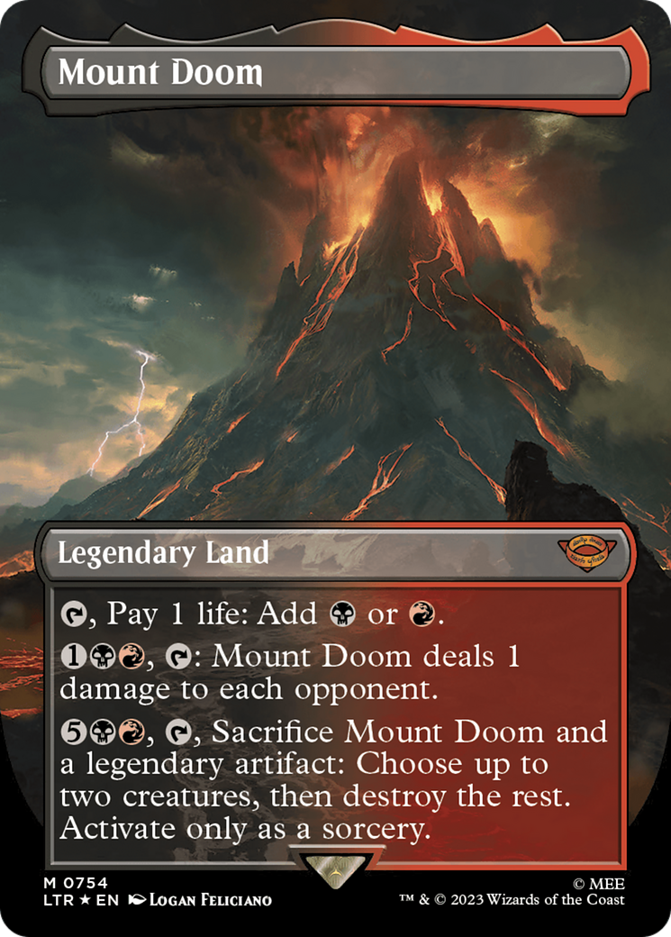 Mount Doom (Borderless) (Surge Foil) [The Lord of the Rings: Tales of Middle-Earth] | Mindsight Gaming