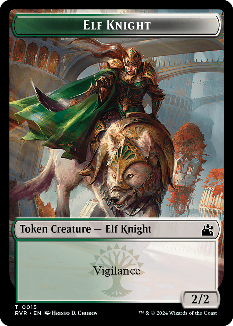 Elf Knight // Sphinx Double-Sided Token [Ravnica Remastered Tokens] | Mindsight Gaming