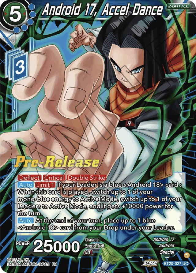 Android 17, Accel Dance (BT20-027) [Power Absorbed Prerelease Promos] | Mindsight Gaming