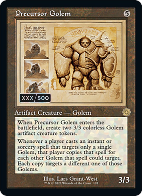 Precursor Golem (Retro Schematic) (Serial Numbered) [The Brothers' War Retro Artifacts] | Mindsight Gaming