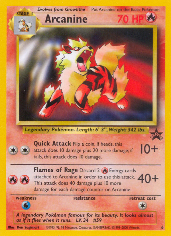 Arcanine (6) [Wizards of the Coast: Black Star Promos] | Mindsight Gaming
