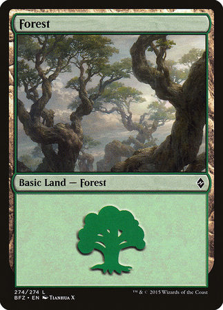 Forest (274) [Battle for Zendikar] | Mindsight Gaming