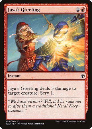 Jaya's Greeting [War of the Spark] | Mindsight Gaming