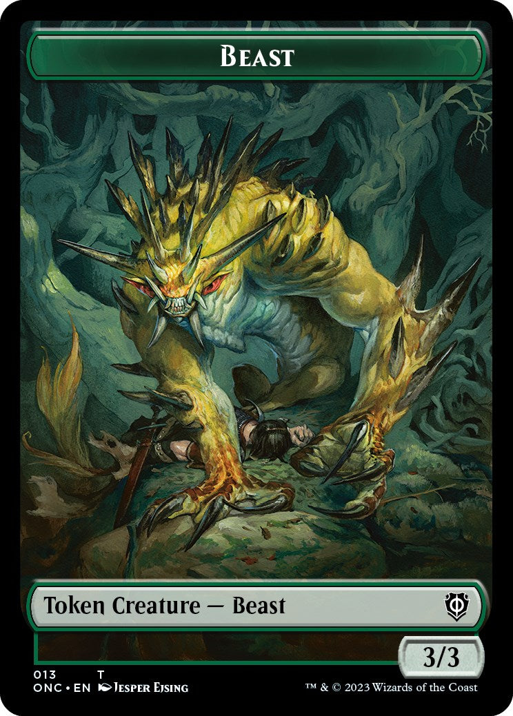 Poison Counter // Beast Double-Sided Token [Phyrexia: All Will Be One Commander Tokens] | Mindsight Gaming