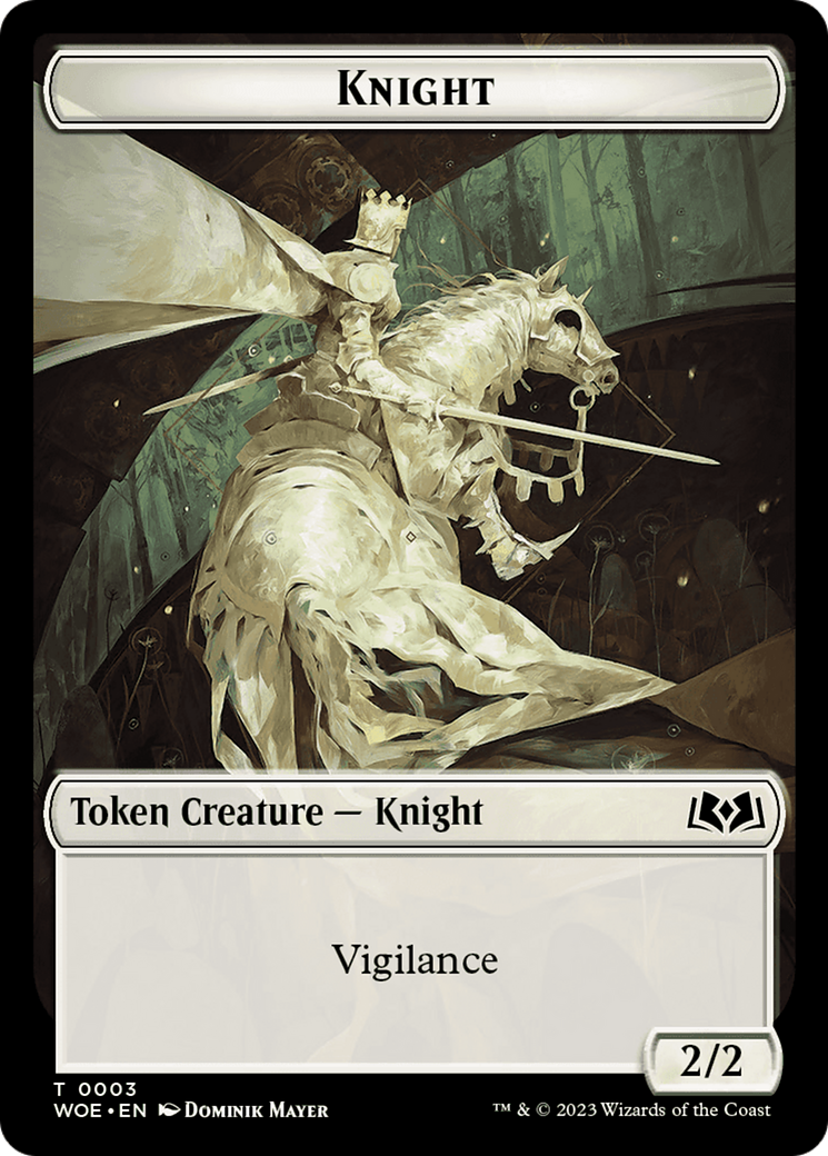 Knight // Food (0011) Double-Sided Token [Wilds of Eldraine Tokens] | Mindsight Gaming