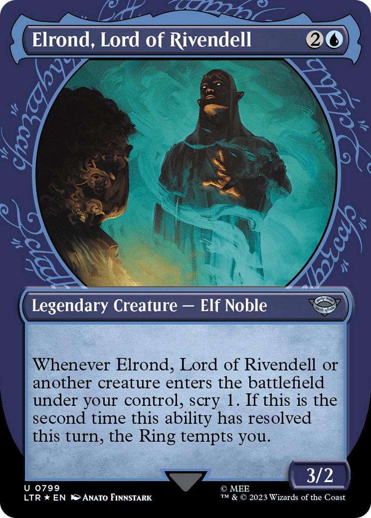 Elrond, Lord of Rivendell (Showcase) (Surge Foil) [The Lord of the Rings: Tales of Middle-Earth] | Mindsight Gaming