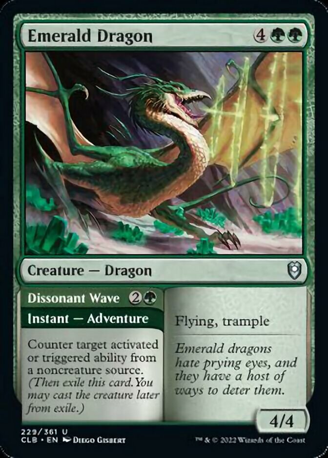 Emerald Dragon // Dissonant Wave [Commander Legends: Battle for Baldur's Gate] | Mindsight Gaming