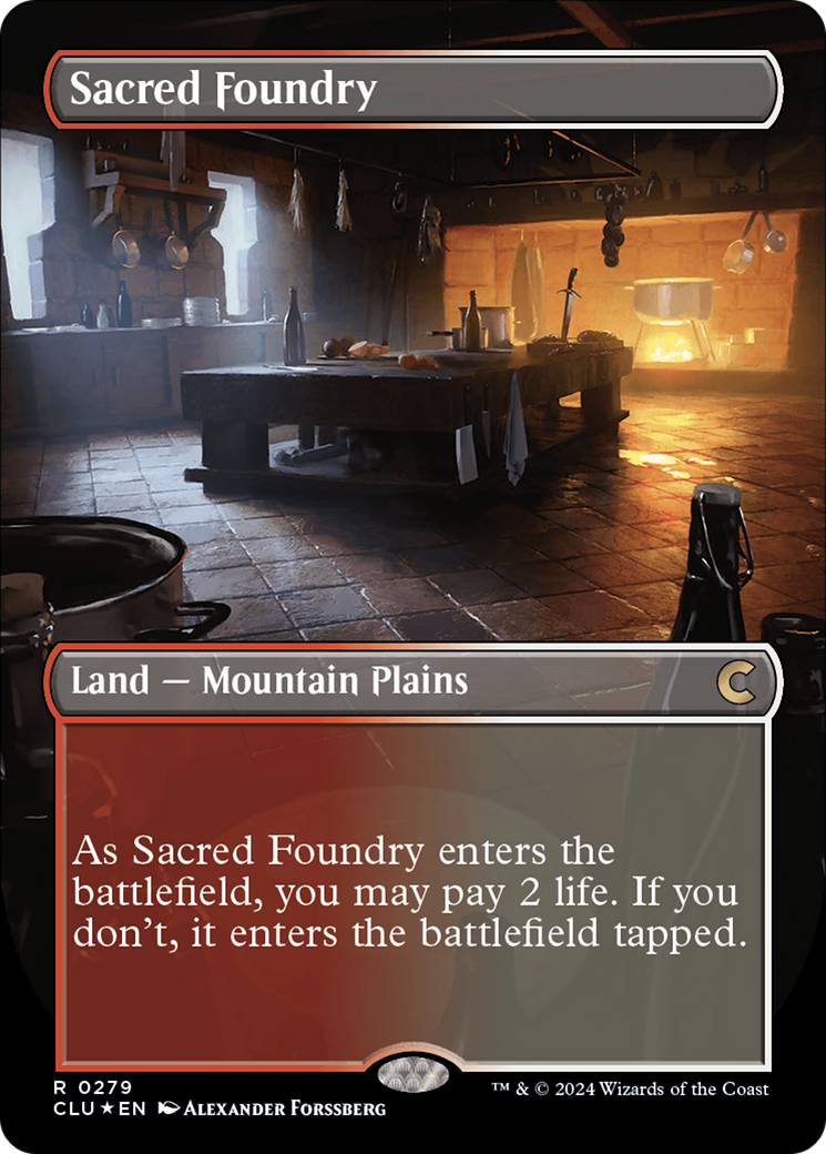 Sacred Foundry (Borderless) [Ravnica: Clue Edition] | Mindsight Gaming