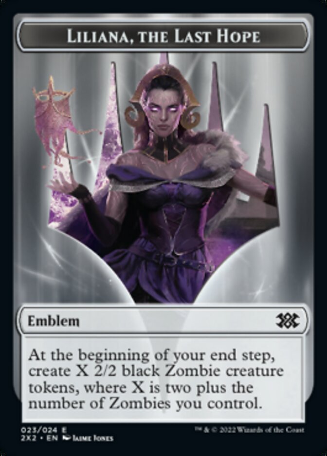 Liliana, the Last Hope Emblem // Spirit (002) Double-sided Token [Double Masters 2022 Tokens] | Mindsight Gaming