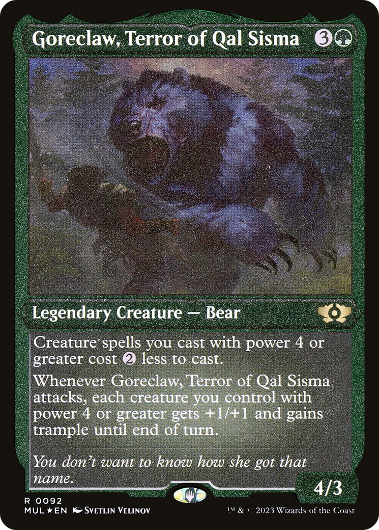 Goreclaw, Terror of Qal Sisma (Foil Etched) [Multiverse Legends] | Mindsight Gaming