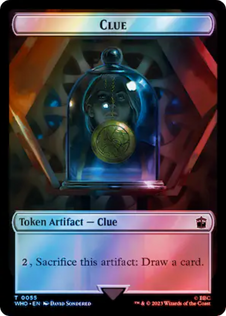 Alien Rhino // Clue (0055) Double-Sided Token (Surge Foil) [Doctor Who Tokens] | Mindsight Gaming