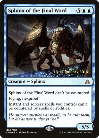Sphinx of the Final Word [Oath of the Gatewatch Promos] | Mindsight Gaming