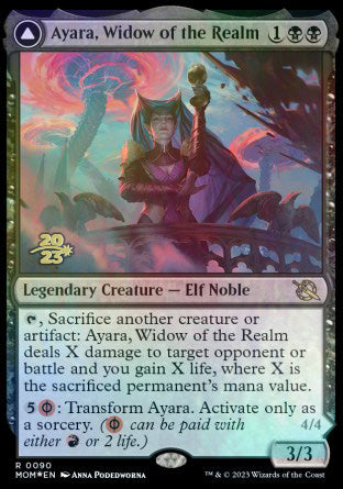 Ayara, Widow of the Realm // Ayara, Furnace Queen [March of the Machine Prerelease Promos] | Mindsight Gaming