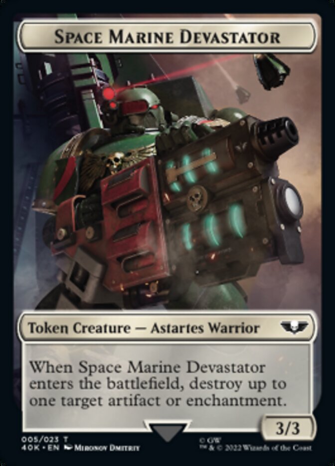 Soldier (002) // Space Marine Devastator Double-sided Token (Surge Foil) [Universes Beyond: Warhammer 40,000 Tokens] | Mindsight Gaming