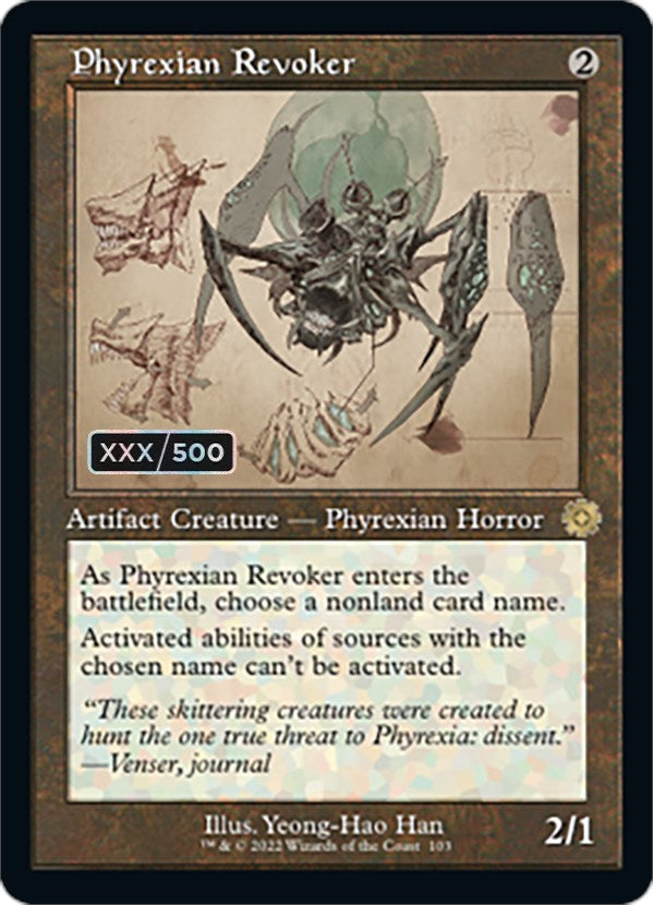 Phyrexian Revoker (Retro Schematic) (Serial Numbered) [The Brothers' War Retro Artifacts] | Mindsight Gaming