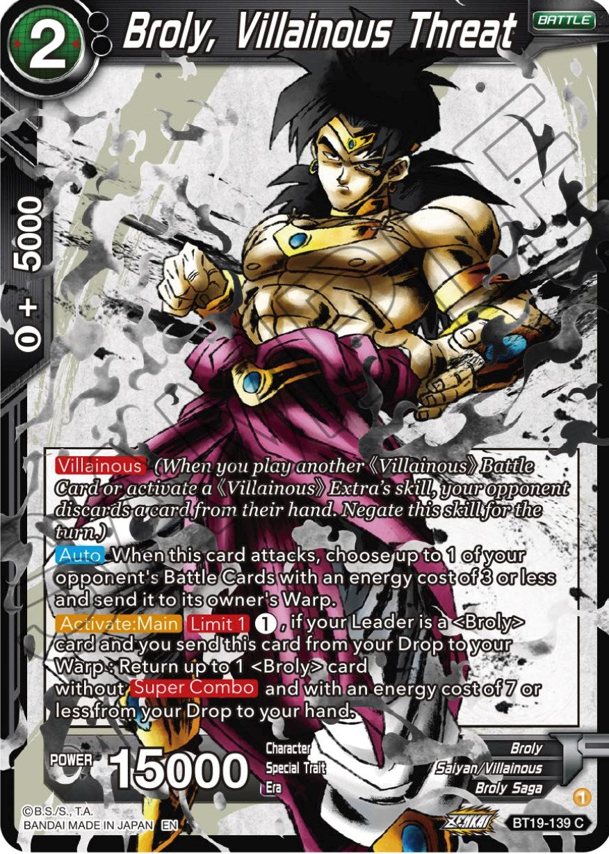 Broly, Villainous Threat (BT19-139) [Fighter's Ambition] | Mindsight Gaming