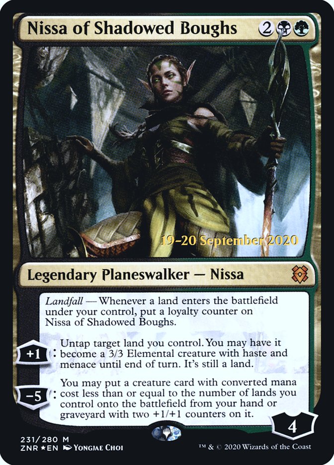 Nissa of Shadowed Boughs  [Zendikar Rising Prerelease Promos] | Mindsight Gaming